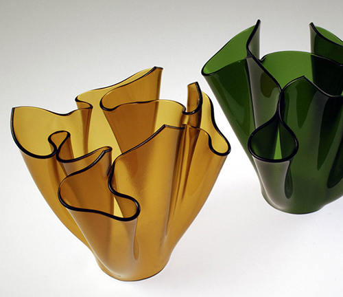 Folded vases, Float glass, Torben Jørgensen